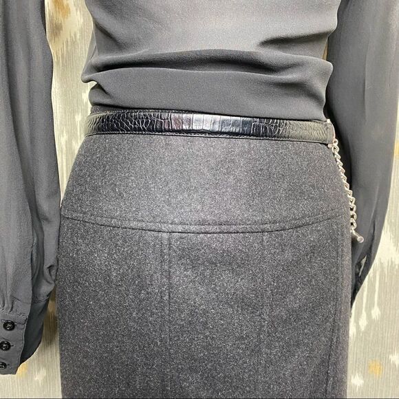 Ralph Lauren Cashmere & Lamb Leather Pencil Skirt - Picture 11 of 16